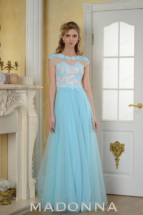Вечернее платье модель "Вайлет" голубое